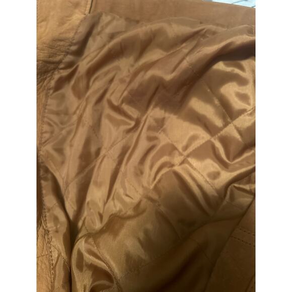 GUC Paradox Men's Brown Leather Suede Jacket Snaps and Zips in Front Size LT - Picture 6 of 7